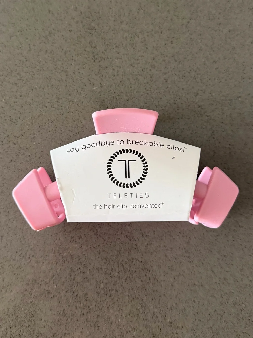 TELETIES Large Pink Claw Clip Matte Pink Aesthetic Hair Clip Strong Hold Chic